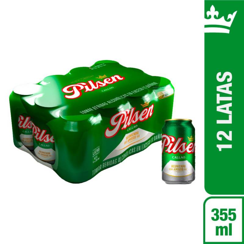 PILSEN CALLAO - Cerveza Pilsen Lata Pack 12 Unidades 355 mL 