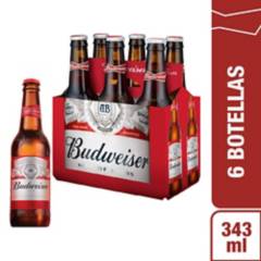 BUDWEISER - Six Pack de Cerveza Budweiser de 343 mL
