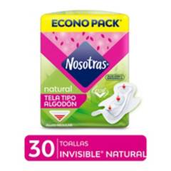 NOSOTRAS - Toallas higiénicas Nosotras Natural Invisible 30 unidades