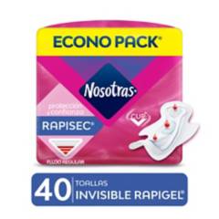 NOSOTRAS - Toallas Higiénicas Nosotras Invisible Rapigel 40 unidades