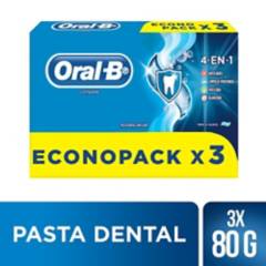 Pasta Dental Oral-B Complete 4en1 Con Flúor 80 g 3pack