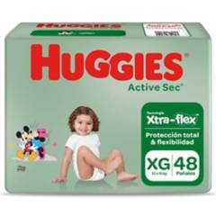 HUGGIES - Pañales Huggies Active Sec Xtra-Flex XG de 48 unidades
