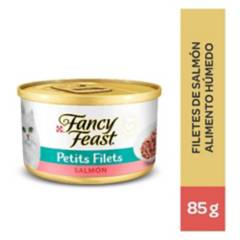 FANCY FEAST - Comida húmeda para gatos Fancy Feast sabor petits filets de salmón de 85 g