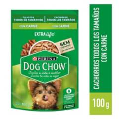 DOG CHOW - Comida húmeda para perros Dog Chow cachorros raza pequeña sabor carne 100 g