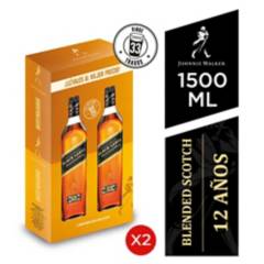 JOHNNIE WALKER - Two packs of Black Label Whisky 750 mL 