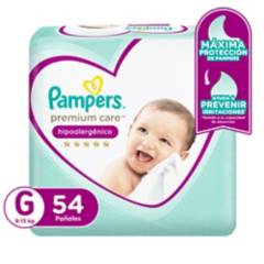 Pañales Premium Care Talla G Pampers 54 Unidades