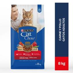 CAT CHOW - Comida para gatos Cat Chow Adulto sabor carne de 8 kg