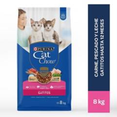 CAT CHOW - Comida para gatitos Cat Chow sabor carne pescado y leche de 8 kg