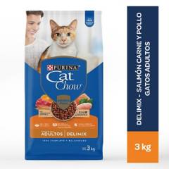 CAT CHOW - Comida para gatos Cat Chow Adulto Salmón Carne y Pollo de 3 kg