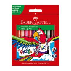 FABER CASTELL - Plumones Delgados Fiesta 45 Faber Castell 12 Unidades