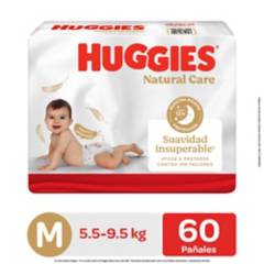 HUGGIES - Pañales Natural Care Talla M Huggies 60 Unidades