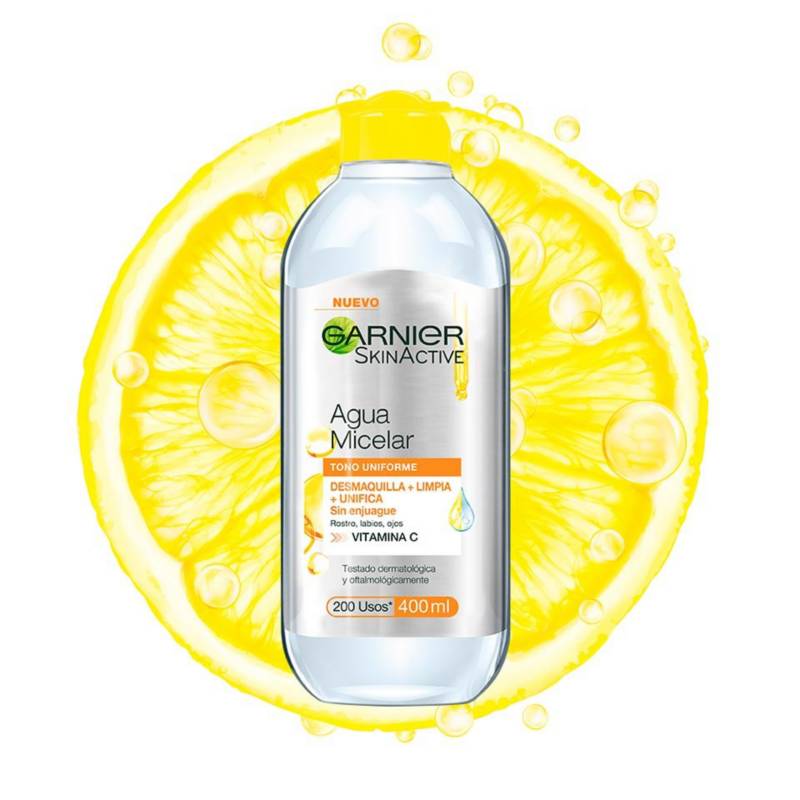 SKIN ACTIVE AGUA MICELAR TONO UNIFORME CON VITAMINA E 400ML - GARNIER