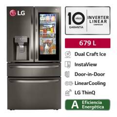 LG - Refrigeradora LM85SXD 679L InstaView French Door Acero inoxidable Negro LG