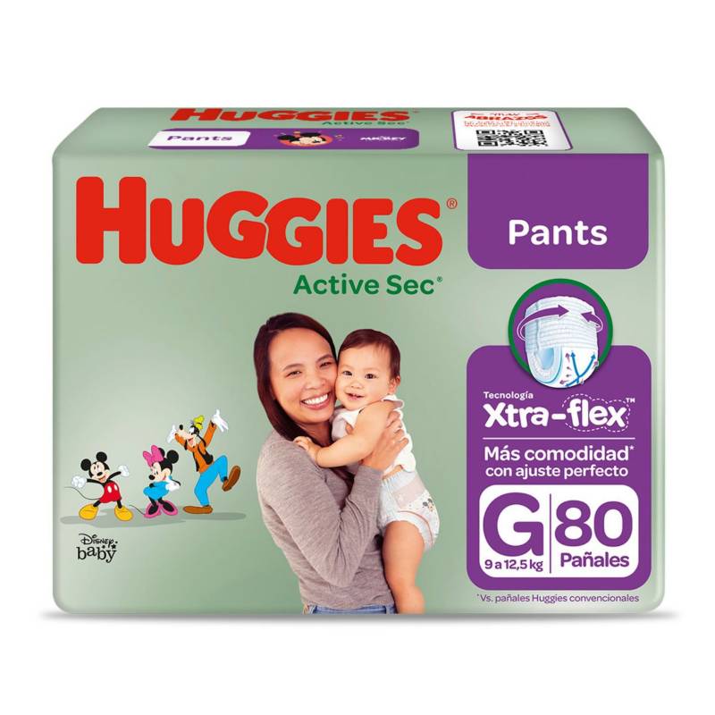 HUGGIES - Pañales Active Sec Pants Talla G Huggies 80 unidades