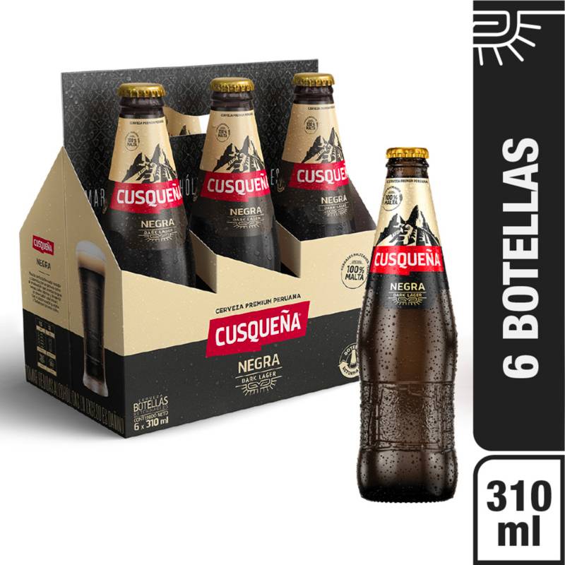 CUSQUEÑA - Six Pack de Cerveza Cusqueña Negra de 310 mL