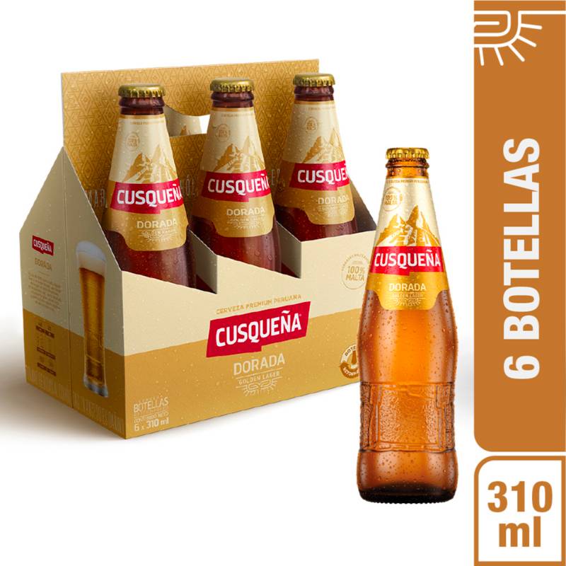 CUSQUEÑA - Six Pack Cerveza Cusqueña Dorada 310 mL