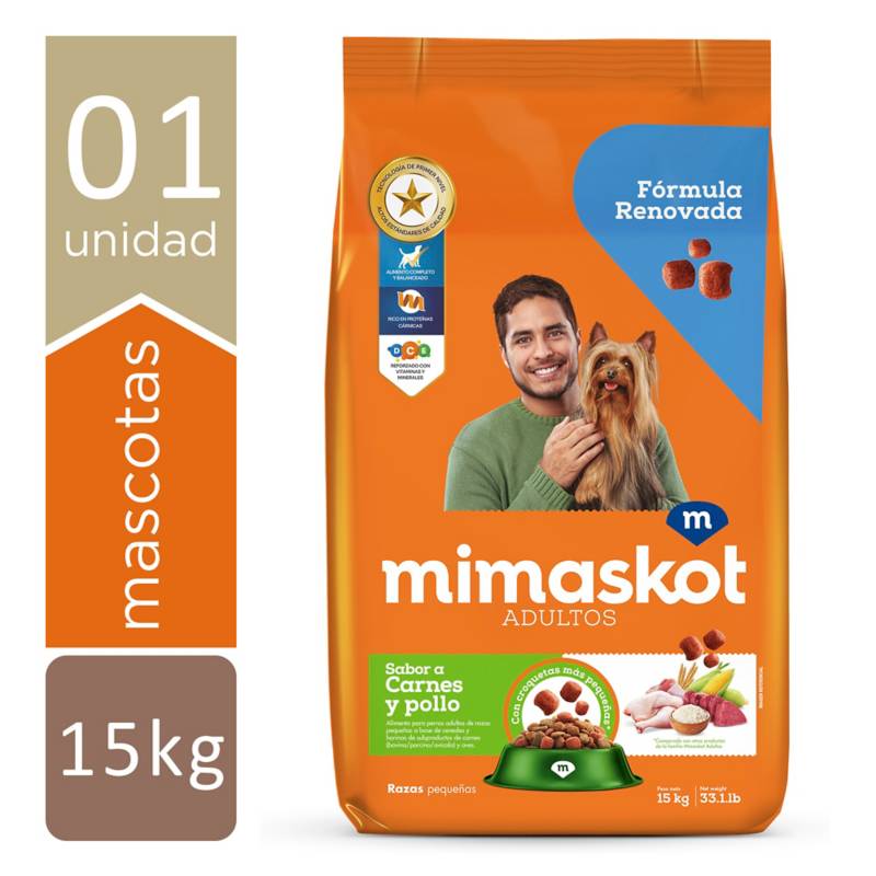 MIMASKOT - Comida para perros Mimaskot para cachorros pequeños con sabor a carne y cereales de 15 kg