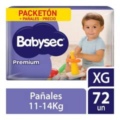 BABYSEC - Packetón Pañales Premium Talla XG Babysec 72 Unidades
