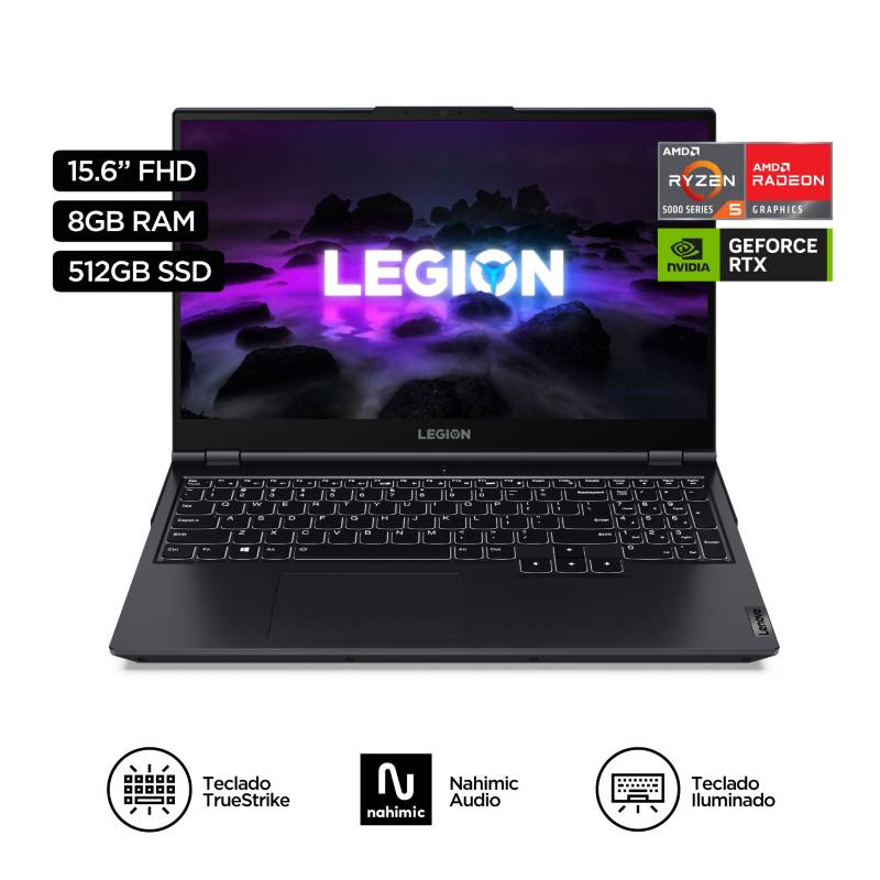 LENOVO - Laptop Gamer Legion 5 AMD Ryzen 5 5600H 8Gb 512Gb Ssd RTX 3050 15.6" FHD
