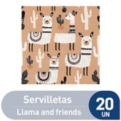 Servilletas de Llama & Friends en paquete de 20 unidades