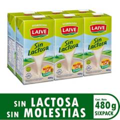 LAIVE - Six Pack Mezcla Láctea Laive sin lactosa 480 g