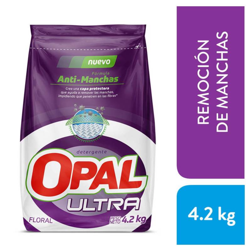 OPAL - Detergente Polvo Opal Ultra Anti Mancha Floral Bolsa 4.2 Kg