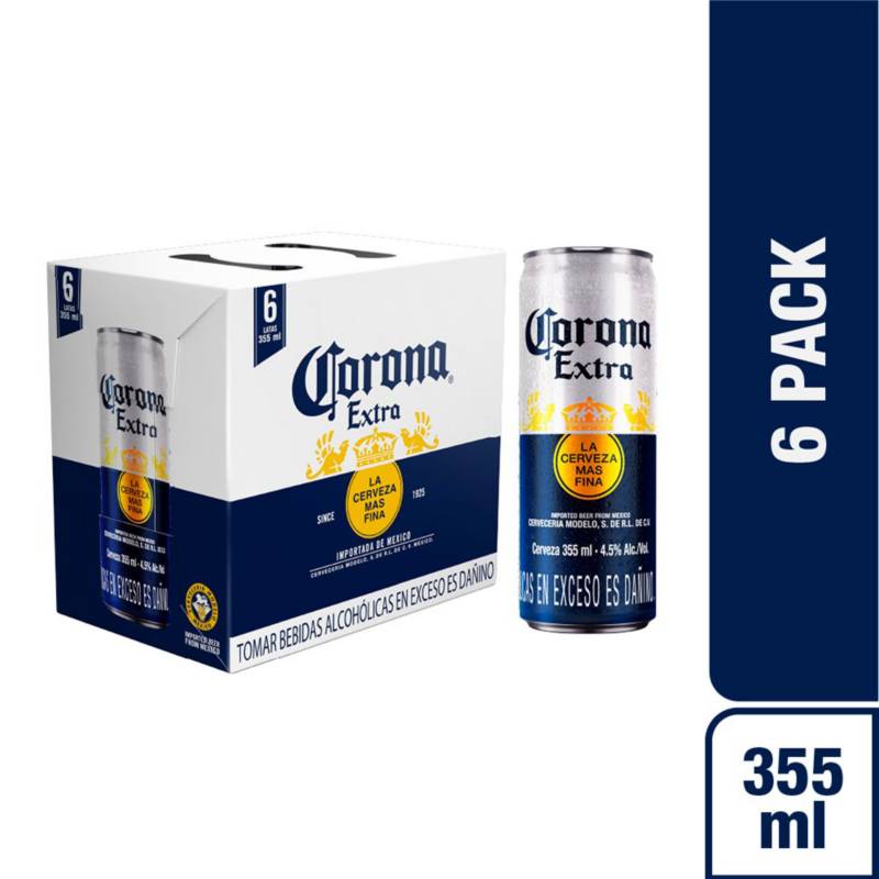 CERVEZA CORONA EXTRA LATA 355ML X 6UND | Tottus Perú