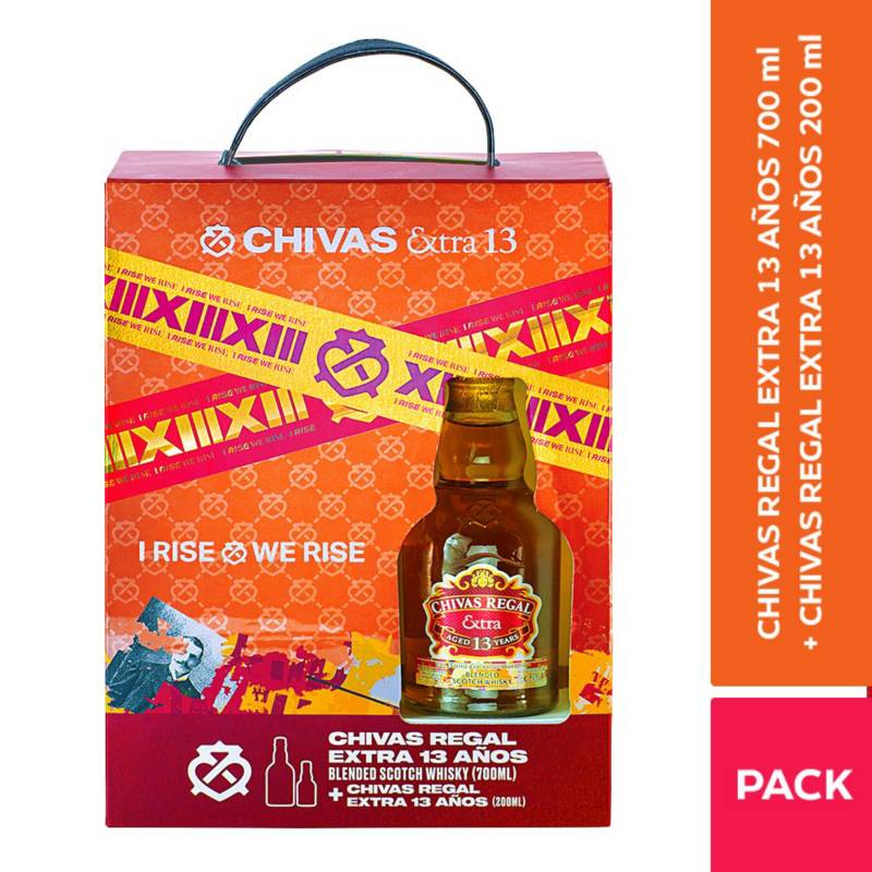 CHIVAS REGAL - Pack Chivas Regal Extra de 13 años de 700 mL + Chivas de 13 años de 200 mL