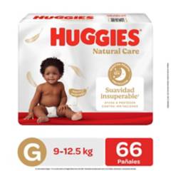 HUGGIES - Pañales Natural Care Talla G Huggies 66 Unidades