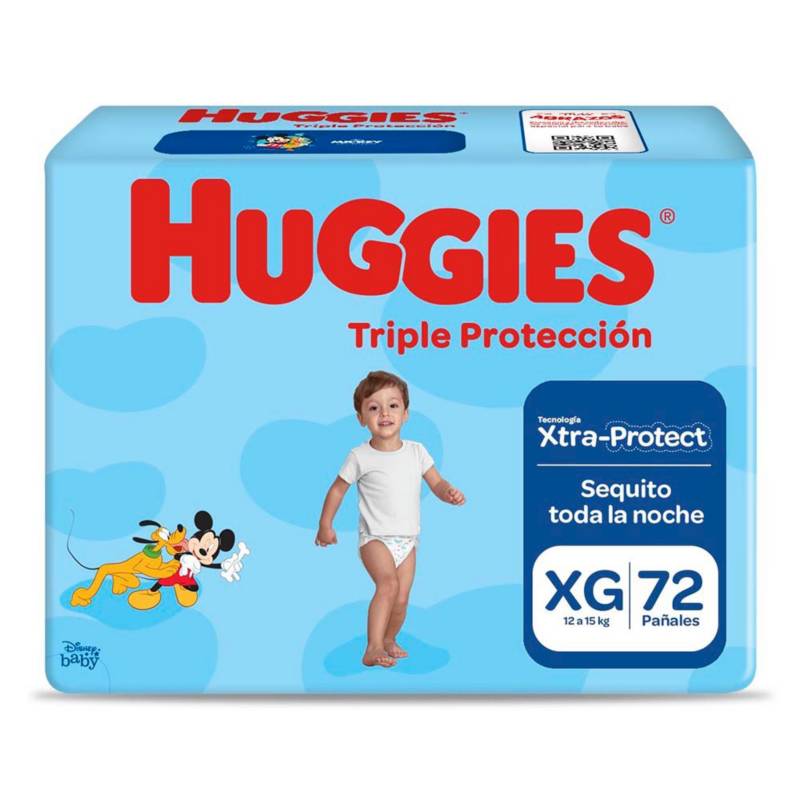 HUGGIES - Pañales Bigpack Triple Protección Talla XG Huggies 72 Unidades