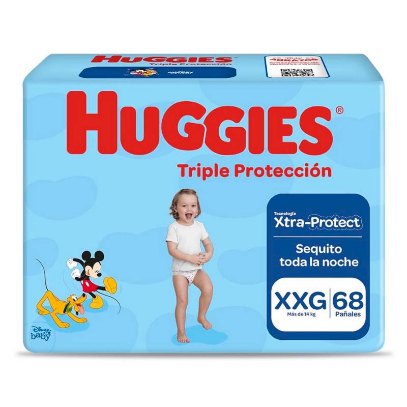 HUGGIES - Pañales Bigpack Triple Protección Talla XXG Huggies 68 Unidades