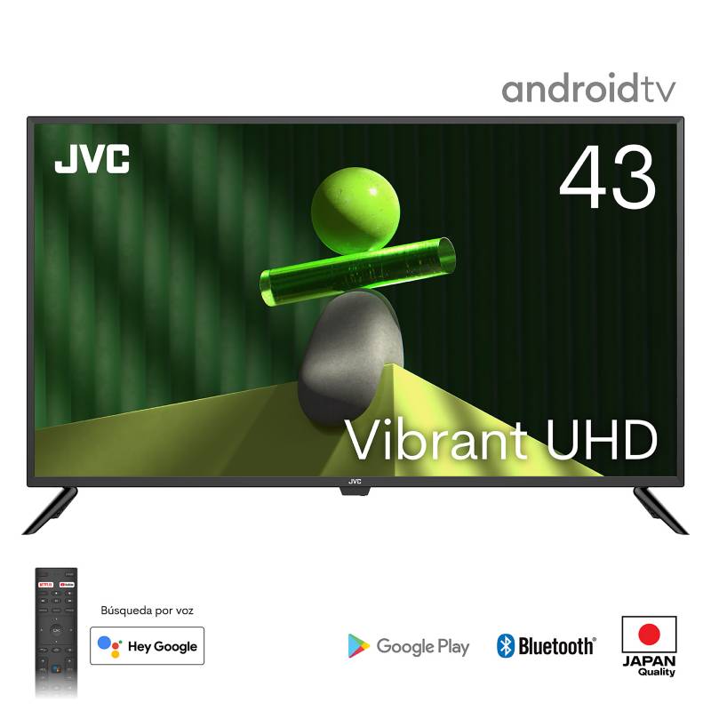 JVC - Televisor JVC 43'' Led 4k ISDBT Android BT Chromecast Smart Tv LT-43KB628