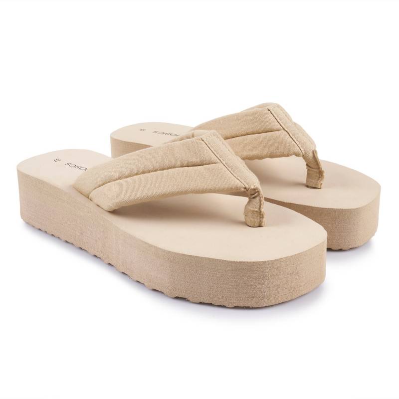 Sandalia Solid Mujer 40 Beige Tottus Per