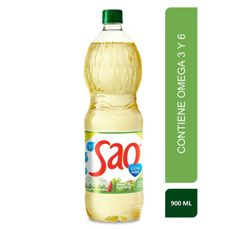 GENERICO - Aceite Vegetal de Soya Sao en Botella de 900 mL