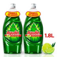 AYUDIN - Dos paquetes de Lavavajilla Líquido Ayudin Limón de 900 mL