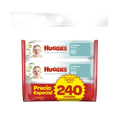 Toallitas Húmedas Cuidado Hidratante Huggies Tripack con 240