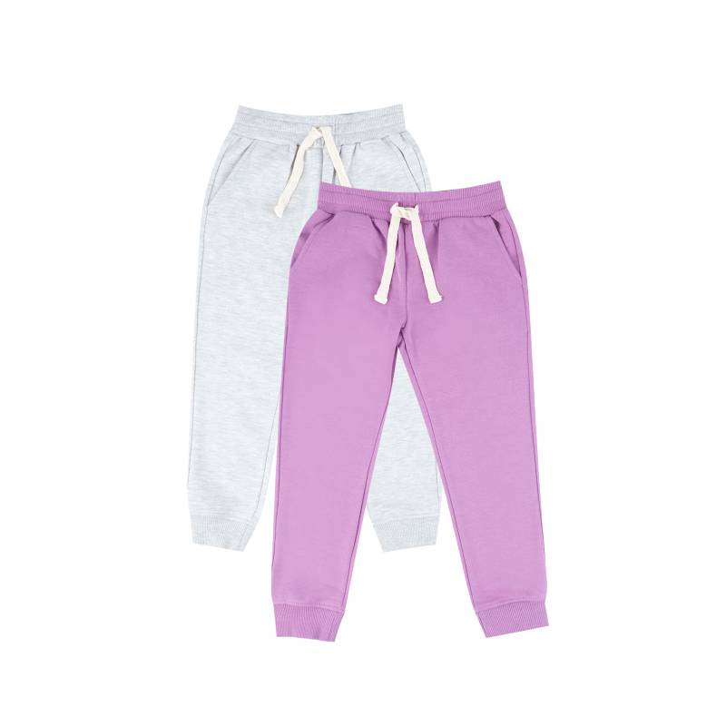 Pack X2 Jogger Franela Niña Morado / Gris