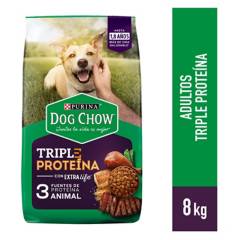 DOG CHOW - Alimento para Perros Dog Chow Triple Proteína Adultos 8 Kg