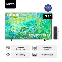 SAMSUNG - Televisor Samsung Smart TV 75" Crystal UHD 4K UN75CU8000GXPE
