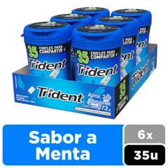 TRIDENT - Chicle Trident Botella Sin Azúcar sabor Menta 35 Unidades