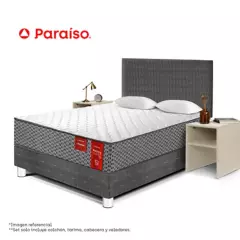 PARAISO - Dormitorio Nappy Pocket 20 2 Plazas + Velador + Respaldo
