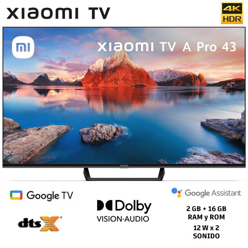 Televisor A Pro 43 LED UHD 4K Smart Google TV