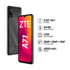 ZTE - Smartphone ZTE A71 BK 3GB 64GB Gris