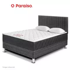 PARAISO - Dormitorio Majestic Gris 2 Plazas+ 2 almohadas + protector