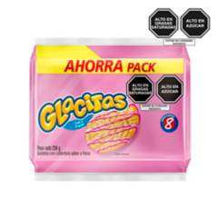 ALICORP - 8Pack Galleta Glacitas Fresa x 256 g