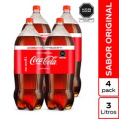 COCA COLA - Fourpack Gaseosa Coca Cola Bt 3L