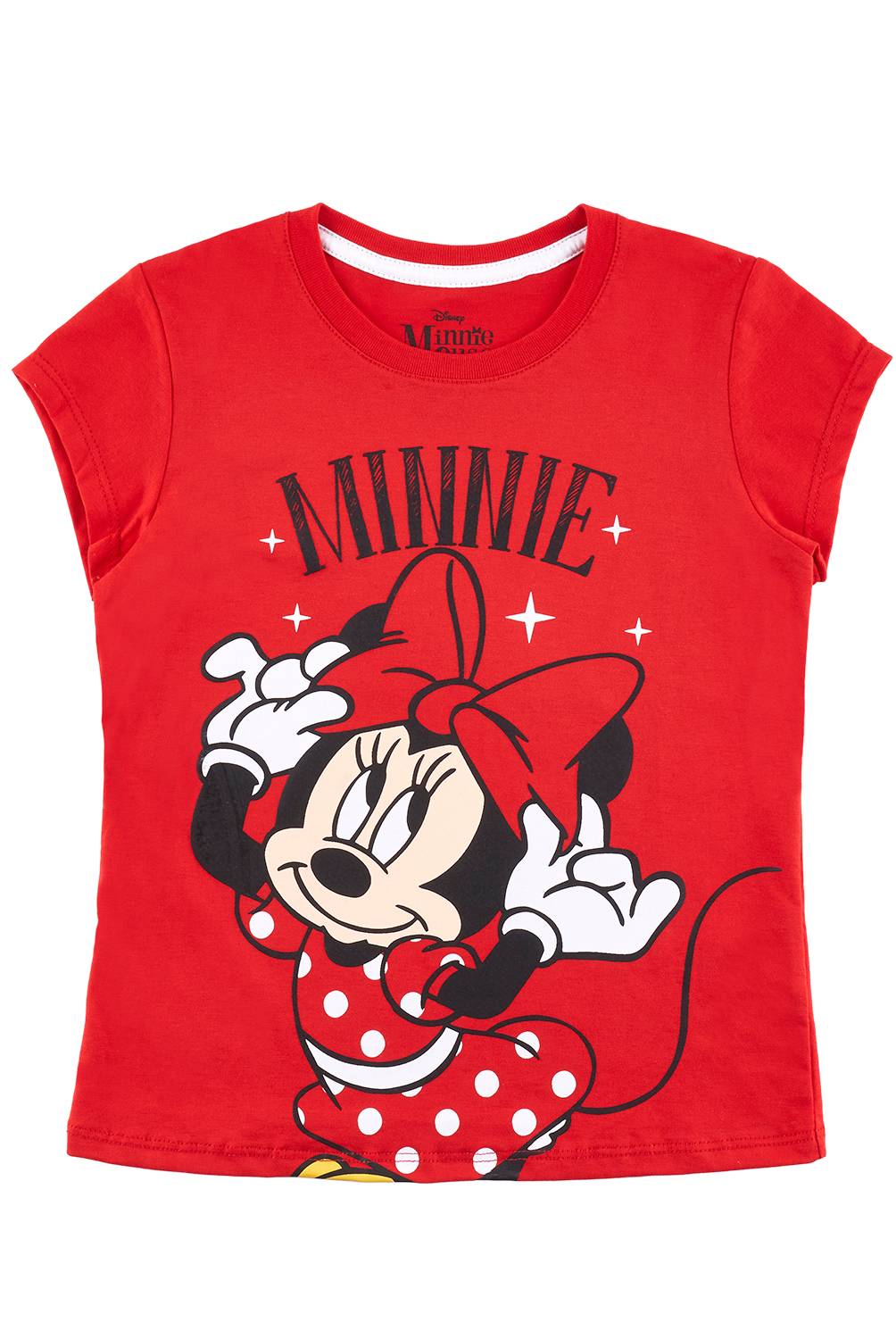 Camiseta Minnie niña manga corta roja