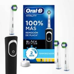 ORAL B - Kit Cepillo Eléctrico Recargable Oral-B Vitality 100 y Cabezales de Repuesto Precision Clean 3 unidades