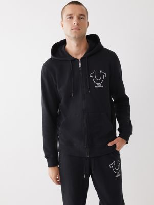 True Religion Zip Up Hoodie in Black - ASOS Outlet