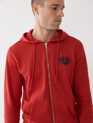 true religion red zip up